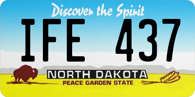 ND license plate IFE437