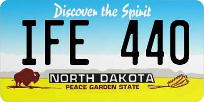 ND license plate IFE440
