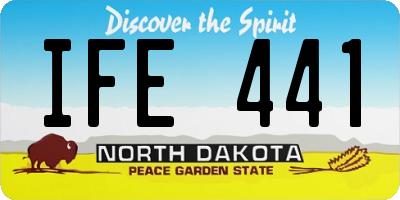 ND license plate IFE441