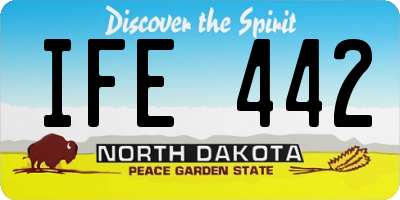 ND license plate IFE442