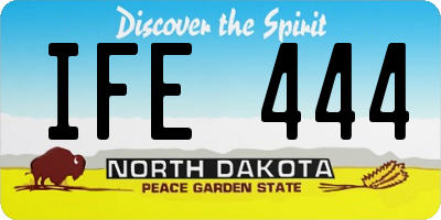 ND license plate IFE444