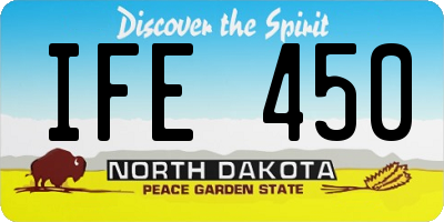 ND license plate IFE450