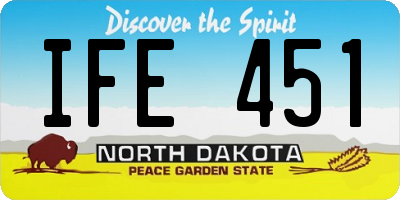 ND license plate IFE451