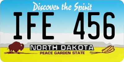 ND license plate IFE456