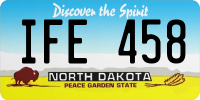 ND license plate IFE458