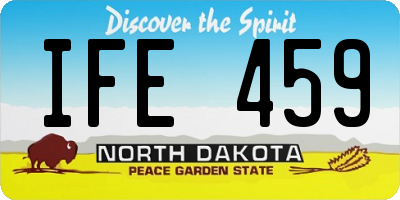 ND license plate IFE459