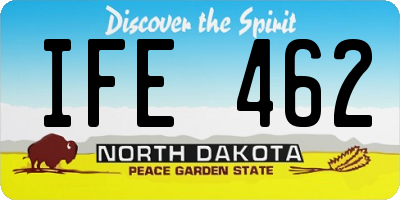 ND license plate IFE462