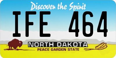 ND license plate IFE464