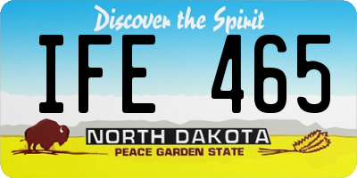 ND license plate IFE465