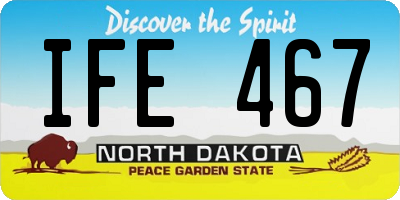 ND license plate IFE467