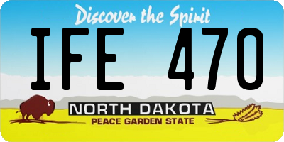 ND license plate IFE470