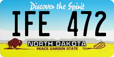 ND license plate IFE472