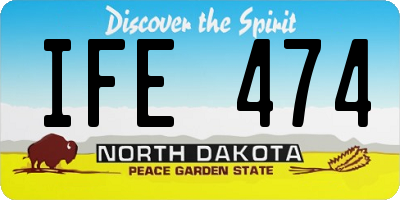 ND license plate IFE474