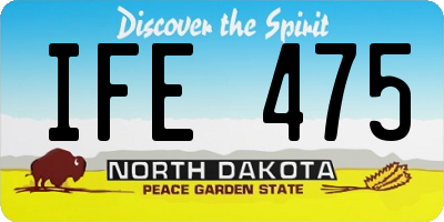 ND license plate IFE475