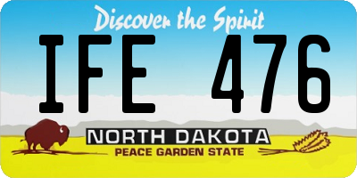 ND license plate IFE476