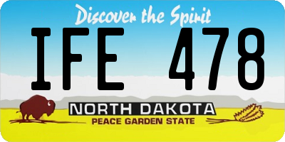 ND license plate IFE478