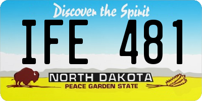 ND license plate IFE481