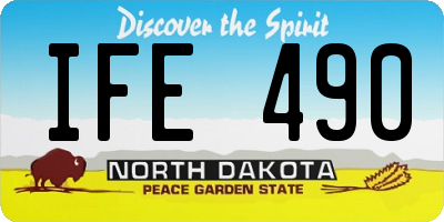 ND license plate IFE490