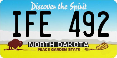 ND license plate IFE492