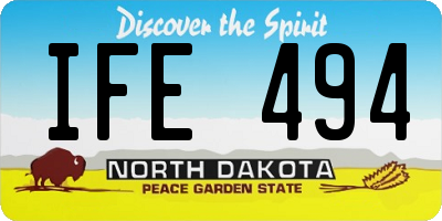 ND license plate IFE494