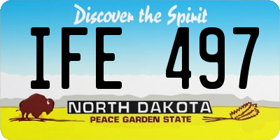 ND license plate IFE497
