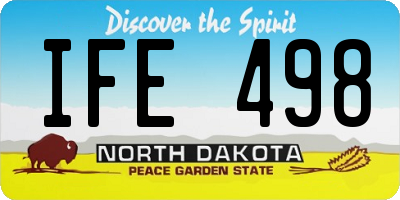 ND license plate IFE498