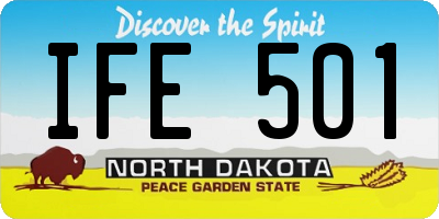 ND license plate IFE501
