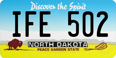 ND license plate IFE502