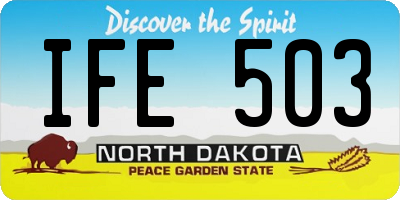 ND license plate IFE503