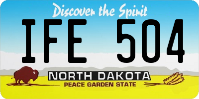 ND license plate IFE504