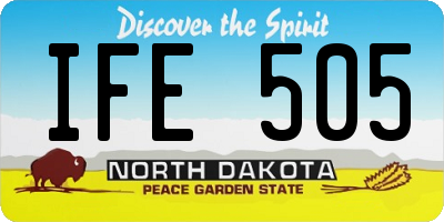 ND license plate IFE505