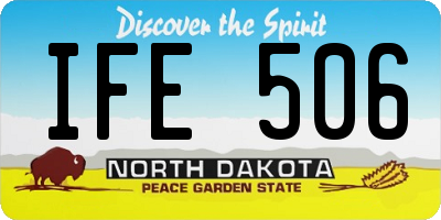 ND license plate IFE506