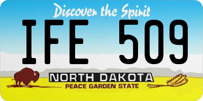 ND license plate IFE509