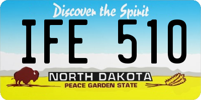 ND license plate IFE510