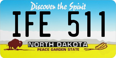 ND license plate IFE511