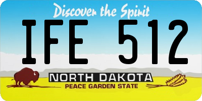 ND license plate IFE512