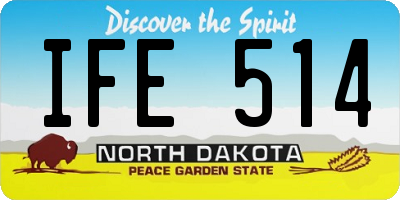 ND license plate IFE514