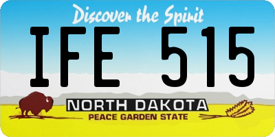 ND license plate IFE515
