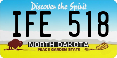 ND license plate IFE518