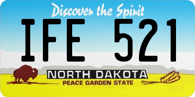 ND license plate IFE521