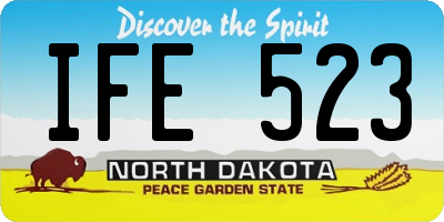 ND license plate IFE523