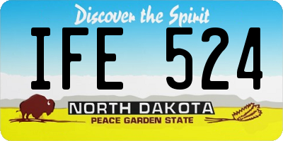 ND license plate IFE524