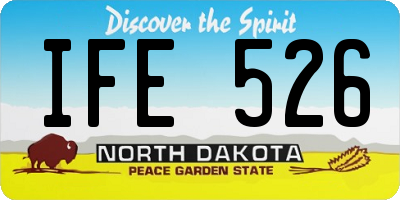 ND license plate IFE526