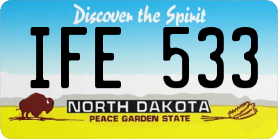 ND license plate IFE533