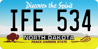 ND license plate IFE534