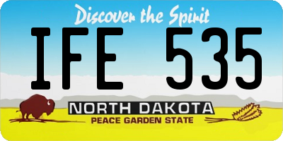 ND license plate IFE535