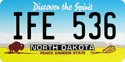 ND license plate IFE536