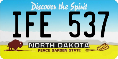 ND license plate IFE537