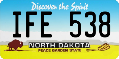 ND license plate IFE538
