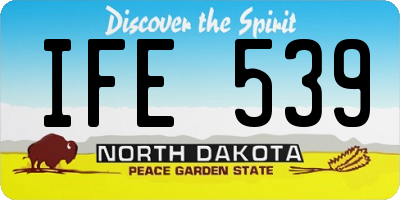 ND license plate IFE539